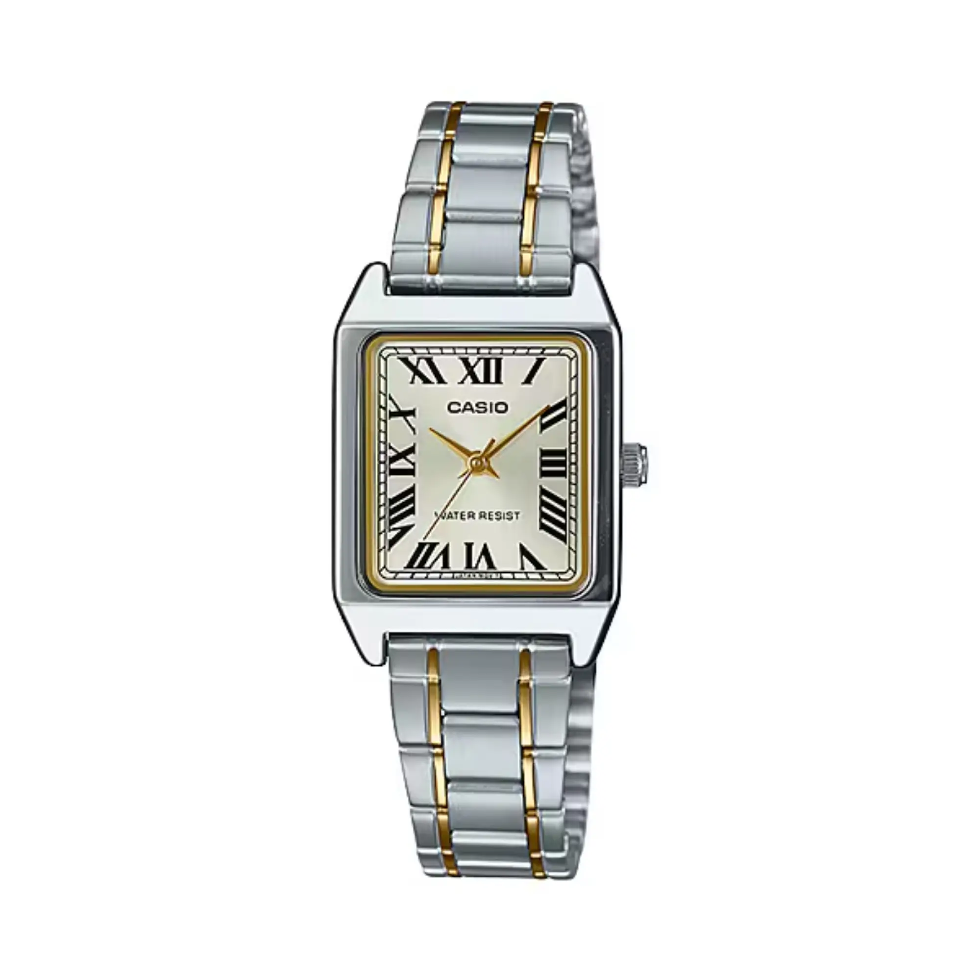 Casio Women’s Two Tone Rectangular Analog Watch - LTP-V007SG-9BUDF