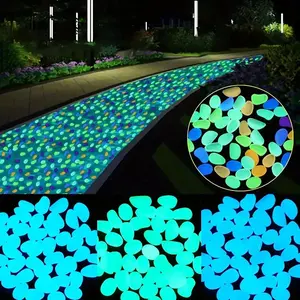 Glow in The Dark Blocks, 50/300pcs/set Luminous Stones for Indoor & Outdoor Decor, Perfect for Gardens Patios Walkways Driveways，Halloween,Christmas Decorations