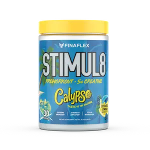 Finaflex Stimul8 Calypso Ocean Blue Lemonade Pre-Workout with 5g Creatine 30 Servings Extreme Energizer Strength Amplifier Focus Intensifier
