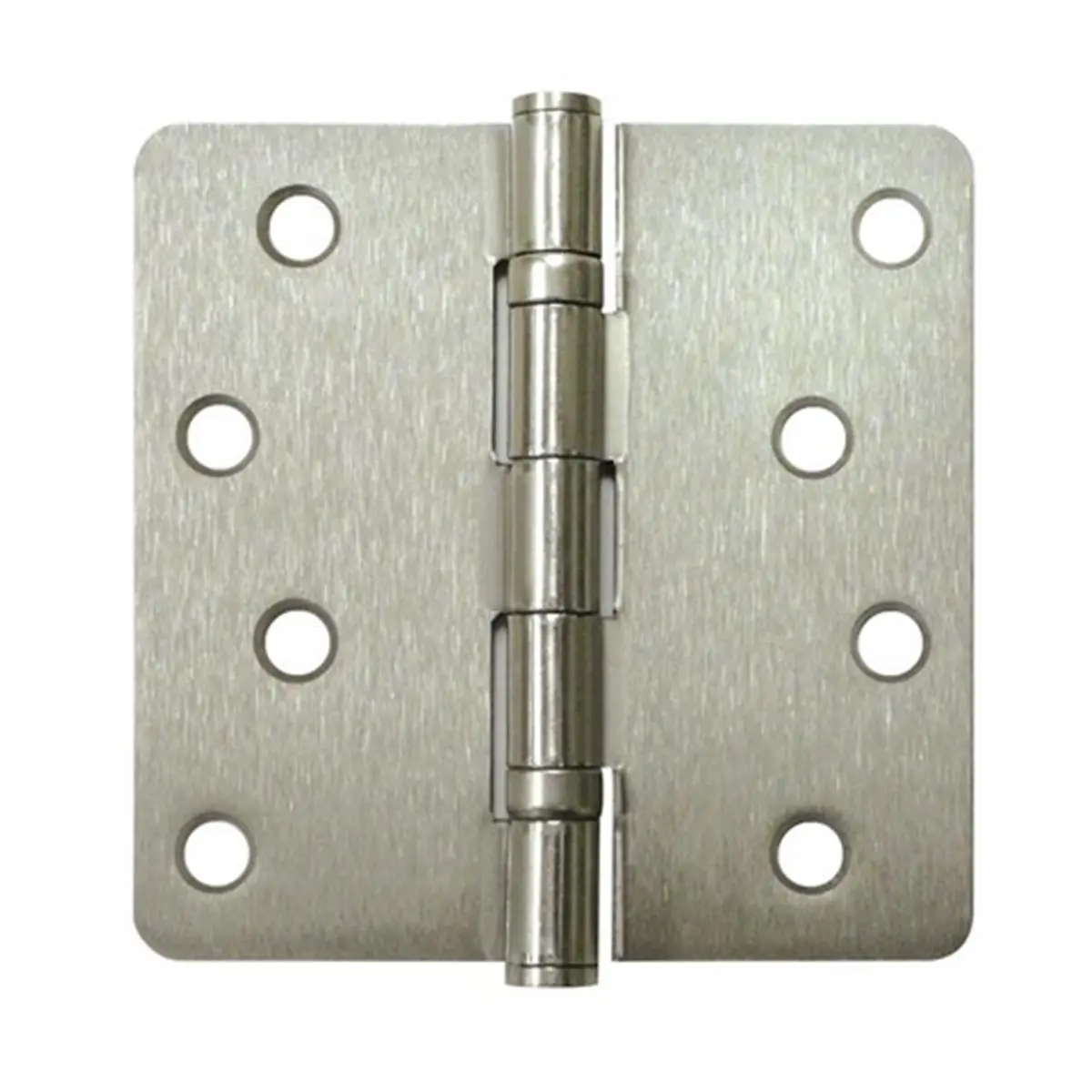 Deltana S44R4BB15 Anti-Rust Door Hinges - 4x4 in Radius Ball Bearing Round Disc, 0.25 in Thick Satin Nickel Durable Steel, 1-Year Finish, Corrosion-Proof, Weatherproof, Wood Screws-Compatible, Kitchen/Bath Use, Pack of 2, 50-Case Fit