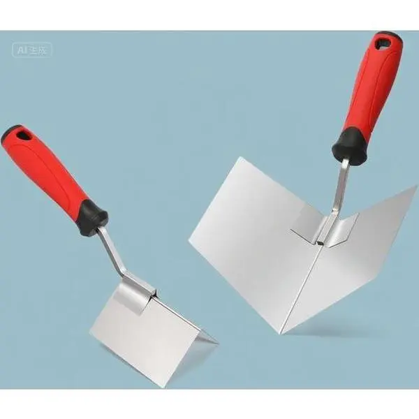 2-Piece Professional Drywall Edging Tool Set - Stainless Steel Sheetrock Trowel, 5" Outside Knife, 3-1/2" Inside Knife, Soft Grip Handle, Home Repair Tools for Smooth Precise Finishing