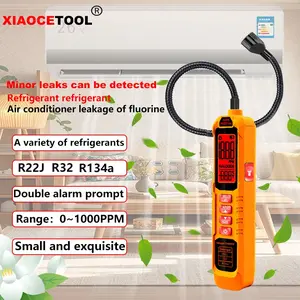 High Precision Halogen Gas Leak Detector, 0-1000ppm Range, 1ppm Resolution, 11.8ft Extension Hose, Dual Alarm Alert