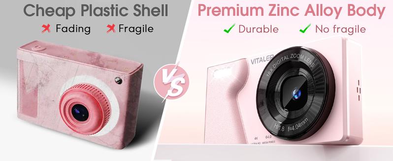 Dual-camera fully automatic digital camera 64MP, built-in beauty filter, 4K retro CCD card camera, 18x, 2000 mAh, free 32GB TF card, OTG