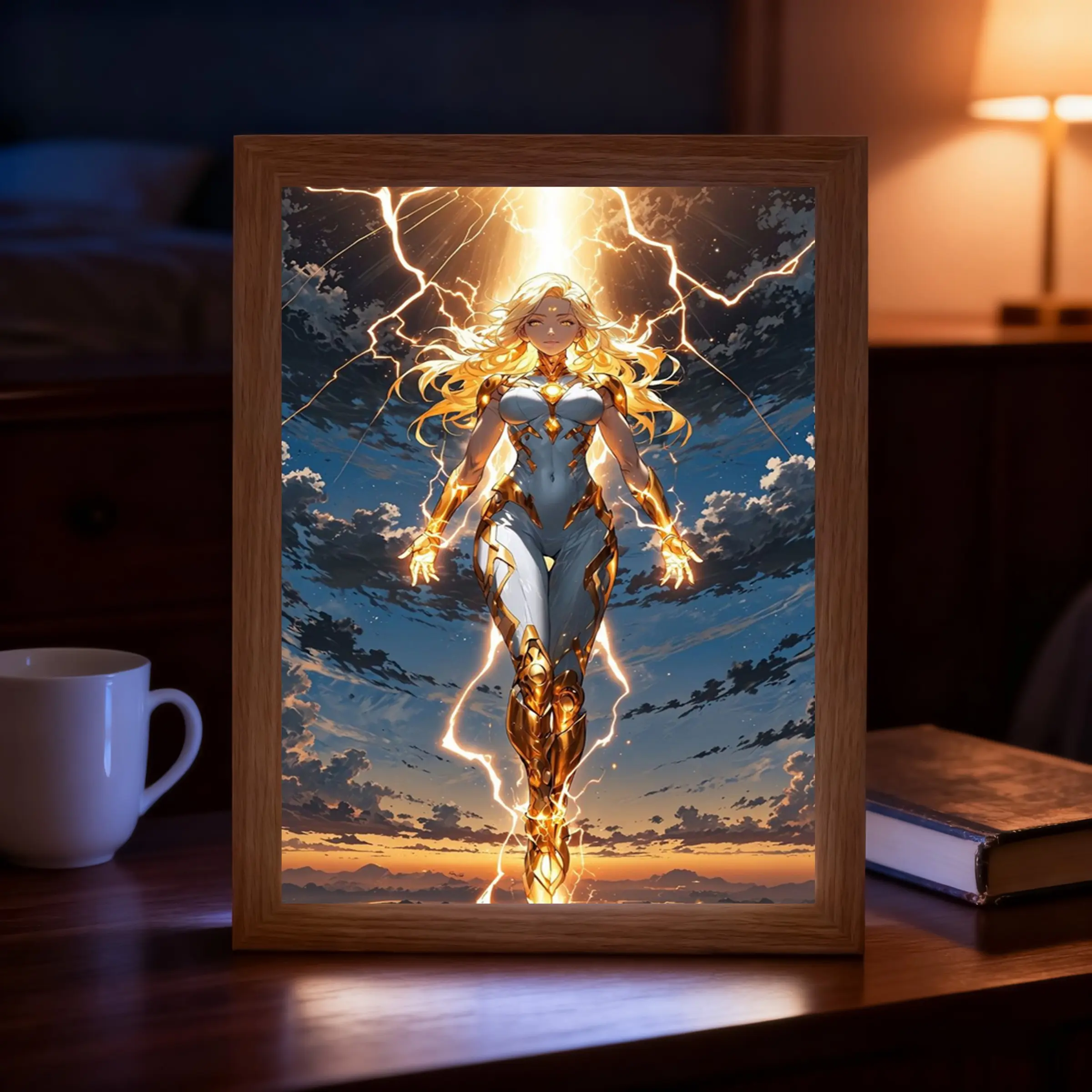 Anime Game Character Evolution Creative Mirror, LED Art Frame, Wall or Table Decor, Birthday Gift, Thanksgiving or Christmas Present
