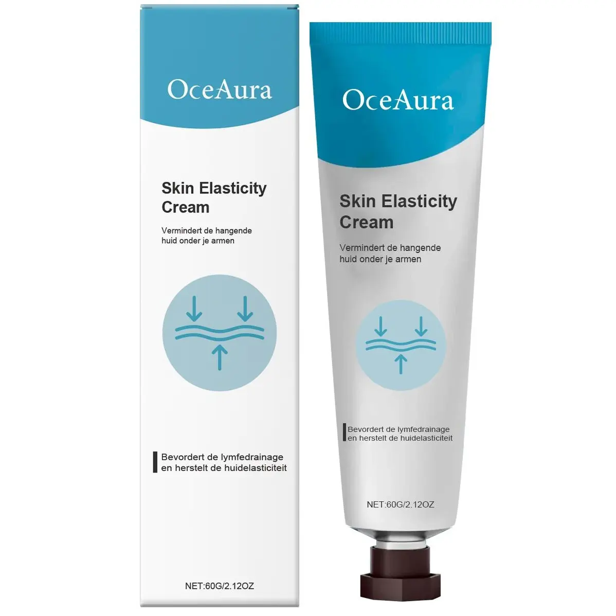 OceAura Body Cream for Skin Elasticity, gentle everyday moisturizing body cream, refreshing hydrating body care lotion, contains niacinamide, ginkgo leaf extract, and witch hazel extract, 60g, suitable for sensitive skin
