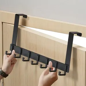 18cm high over-the-door hook rack, easy to install without drilling. Ideal for hanging hats, keys, this space-saving storage solution is suitable for hallways, bathrooms, bedrooms, homes, dormitories and other places. Aluminium，Organiser， Plastic