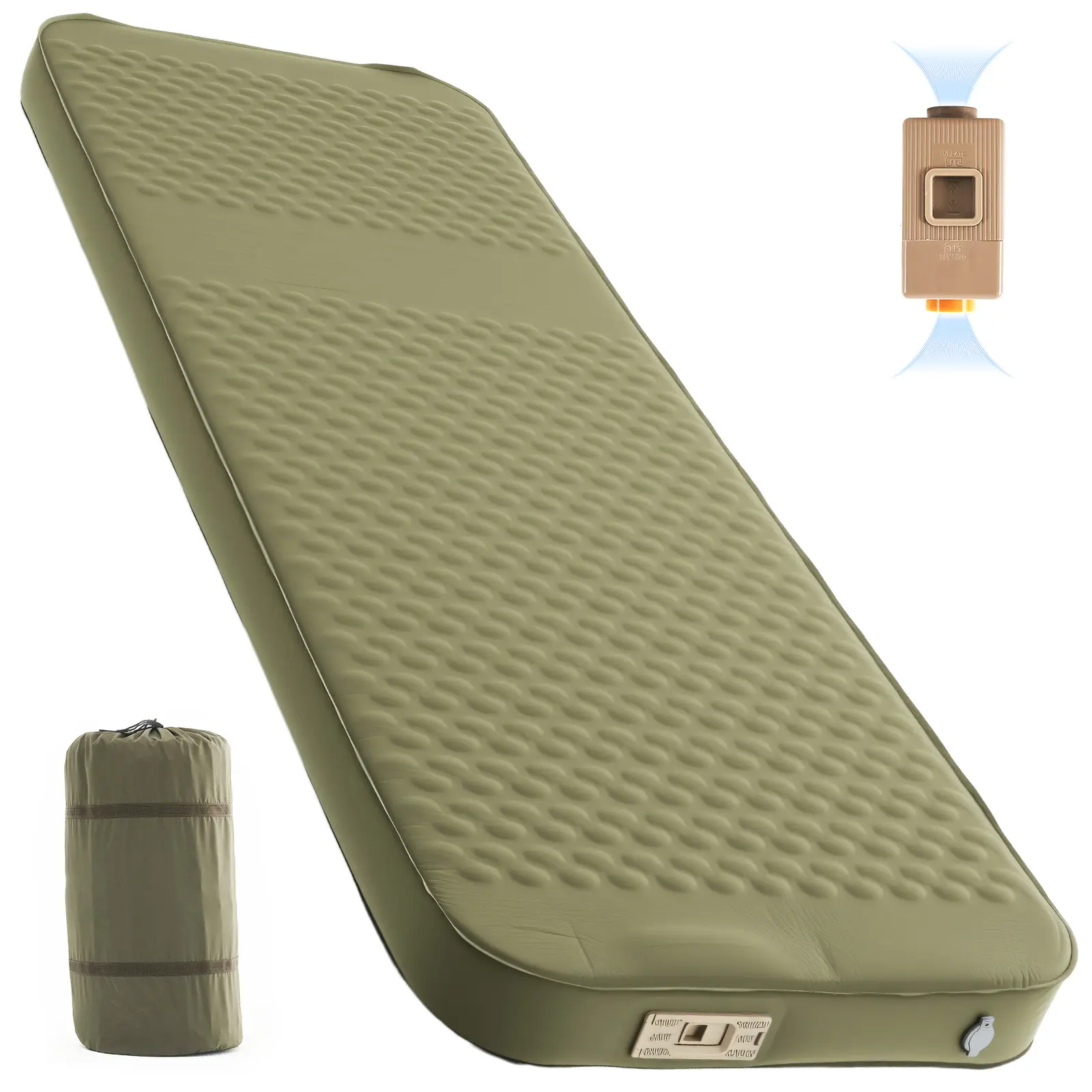 SLSY 4" Thick Self Inflating Sleeping Pad, Memory Foam Camping Mattress Pad with Electric Pump, 9.5 R-Value Insulated Sleeping Mat，4-Season Camping Pad for Travel, Car, Tent,Cot tiktokshopbacktoschool