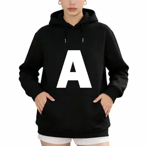 Modern Long Sleeve Hoodie Featuring Letter A Monogram Initial Design