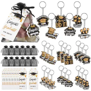 12/24 Sets  Bulk Class of 2026 Grad Keychain with Goodie Bags for School Graduation Party Favors Graduation Gifts 2026 Teacher Nurse Keychains with Inspirational Greeting Card for Employee Appropriation Thank You Gift  Party Goodie Bag Stuffers