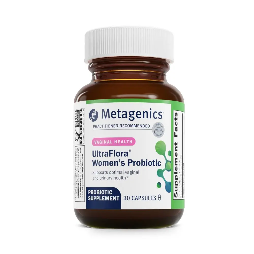 Metagenics UltraFlora Women's Probiotic, Shelf-Stable Supplement for Vaginal Health, Yeast Balance & Urinary Comfort â with Lactobacillus GR-1 & RC-14 Non-GMO 30 Capsules