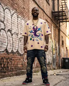 "Died For The $" Casper Graphic Cropped Tee - Desert Beige (Oversized, Large) | 1-of-1 Streetwear