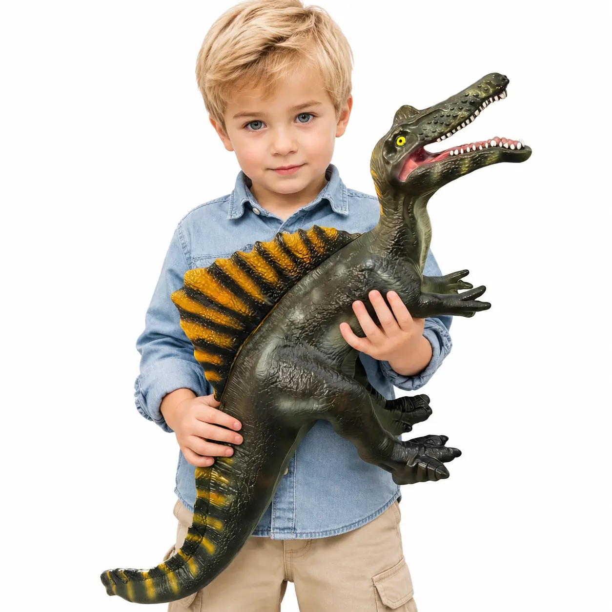 29-in BPA-Free Rubber Inflatable Spinosaurus Dinosaur Toy - Soft, Drop-Proof Figure for 3-4 Years Old Toddlers, Party Favors & Birthday Gifts