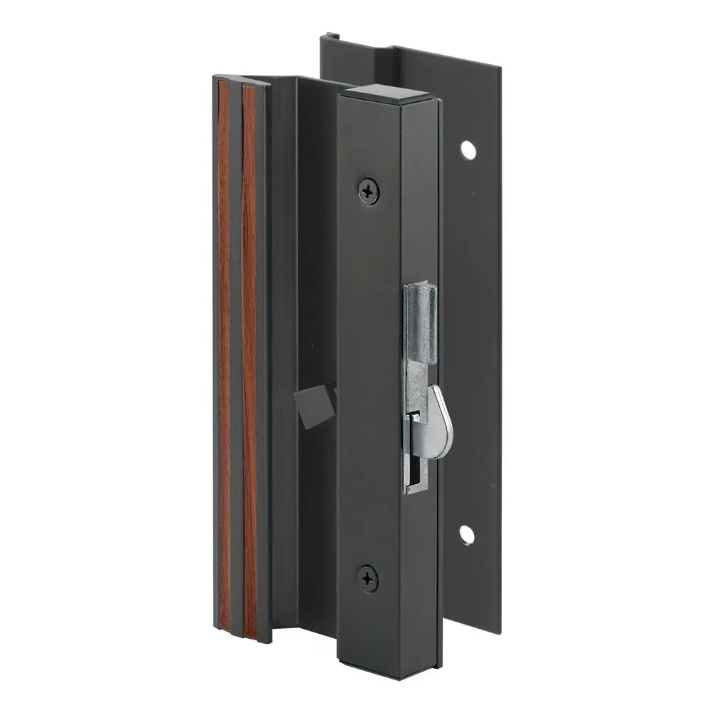 Prime-line Products 5201413 Latching Handle Sets - Low Profile Hook Latch with Lower Handle Projection, Aluminum Base, Black Finish, Luxurious Look Texture, Fits Most Doors
