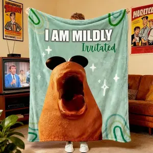 I Am Mildly Irritated Funny Marcus The Worm Soft Cozy Blanket for Home Decoration Bedroom Holiday Easter Egg Gift Comfortable Cozy Accessory summerwins,summerwins