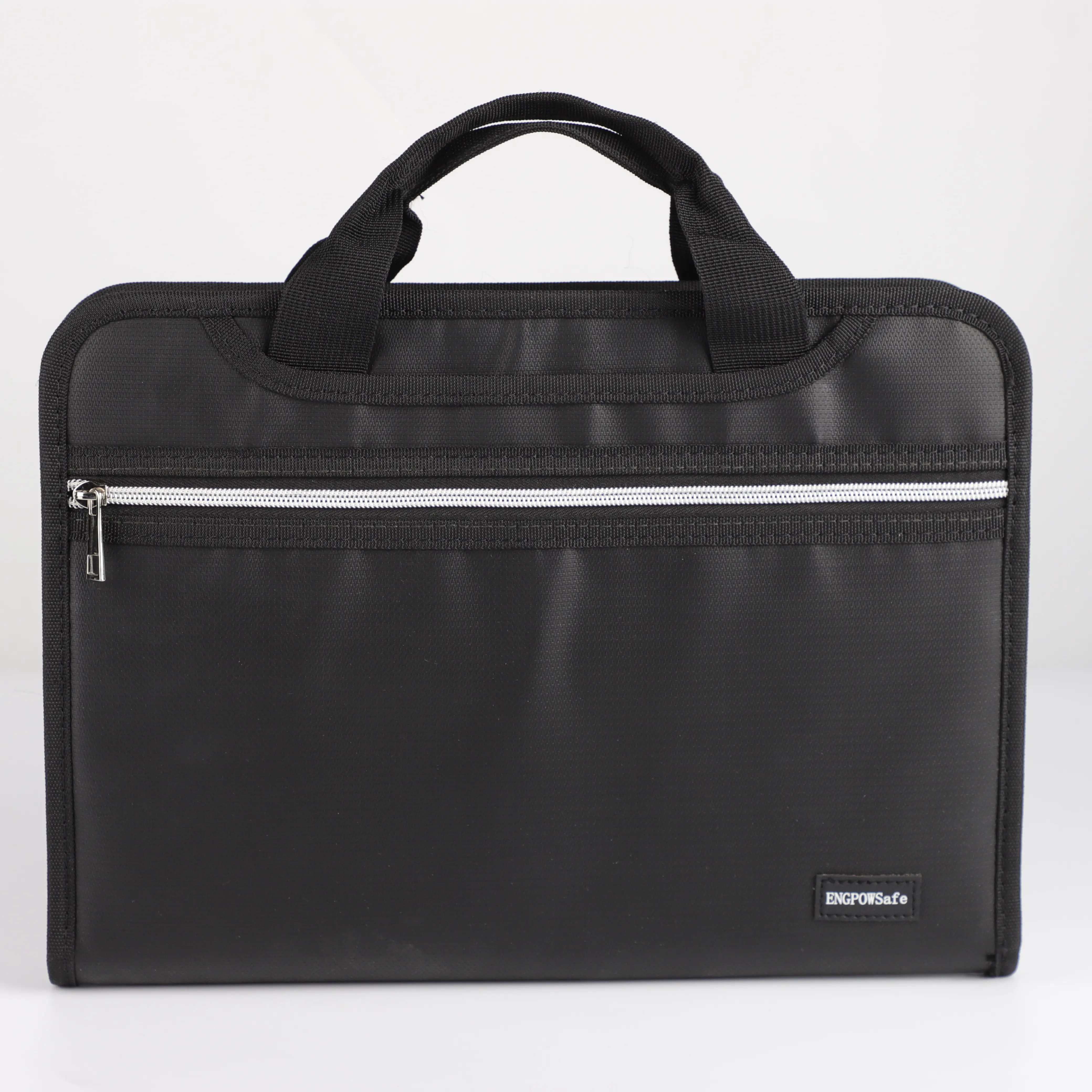 ENGPOWSafe Multifunctional File Folder Organizer Black Fireproof Handheld TransparentAccordion File for A4 Documents Passports