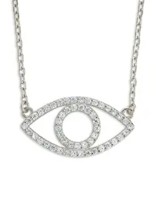 Sterling Silver Ulrika Pavé Evil Eye Necklace