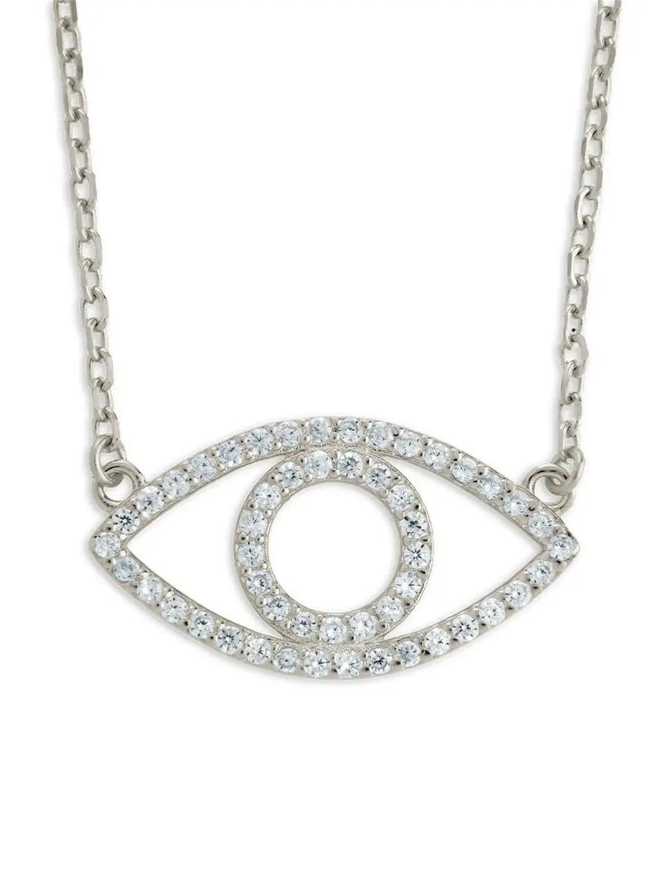 Sterling Silver Ulrika Pavé Evil Eye Pendant Necklace, Modern Silver Necklaces & Pendants, Sterling Forever Sterling Silver Ulrika Pavé Evil Eye Pendant Necklace, Modern Silver Necklaces & Pendants, Sterling Forever