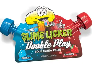 Slime Licker Double Play - Blue Razz and Strawberry Gel Candy