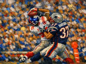 New York Giants The Catch 13x19 Oil Painting Print