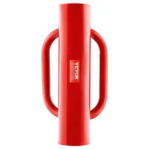 VEVOR Fence Post Driver with Handles, 2.7 in Inner Diameter T Post Pole Pounder, 14LB Heavy Duty Carbon Steel Hand Post Rammer, Farm Fencing Hole Digger for U Channel, Sign Pole, Wooden Post, Red