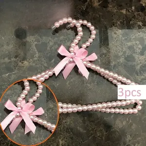 3pcs Pet Hanger Pearl Hanger Pet Clothing Display Hanger Bow Hanger Pet Costume Shooting Props Firm, Reliable, Beautiful and Durable