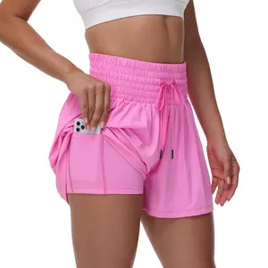 High-Waisted 2-in-1 Flowy Athletic Shorts for Women Gym/Running/Lounge Go-To - Elastic with Pocket! Summer Sportswear For Tennis/Golf/Hiking | #Cute Workout Clothes #Summer Outfits