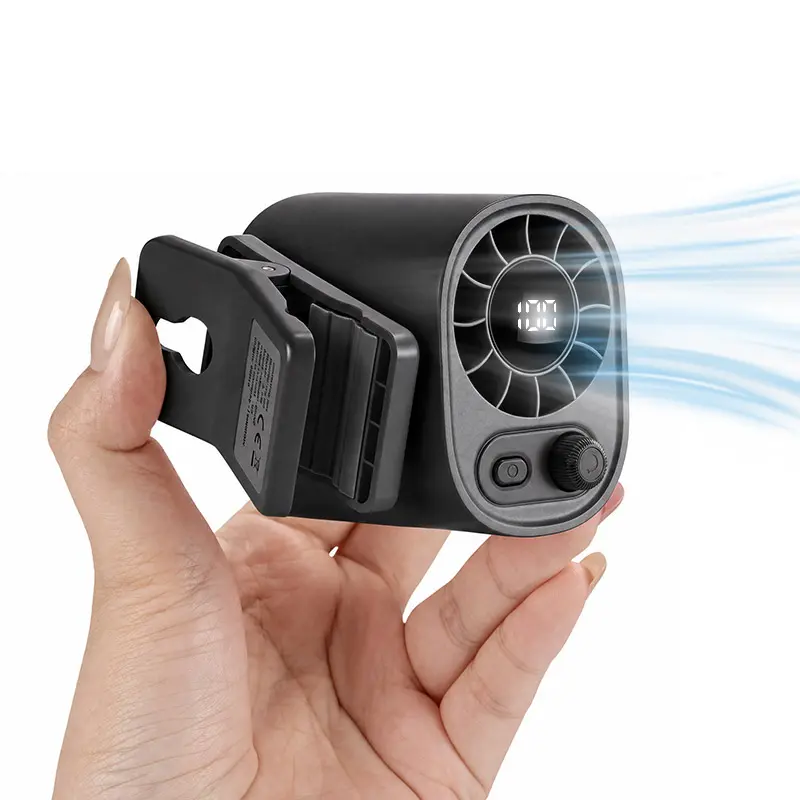 【Summer Survivals】JOYTUTUS Portable Car LCD Clip Fan, Electric Fan Low Noise Mini Fan [No Cooling Function] with 360° Adjustable, USB Rechargeable 1800mAh, Clamp Anywhere Compact, Car Accessories for Stroller, bicycle, Car Back Seat-Summerwins