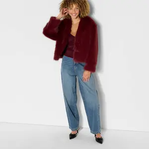 Women's Short Faux Fur Jacket - Wild Fable Women's Short Faux Fur Jacket - Wild Fable