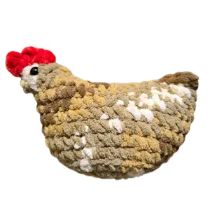 Chunky Chicken Plush - Velvety Soft Plush Toy with Red Comb and Detailed Feathers