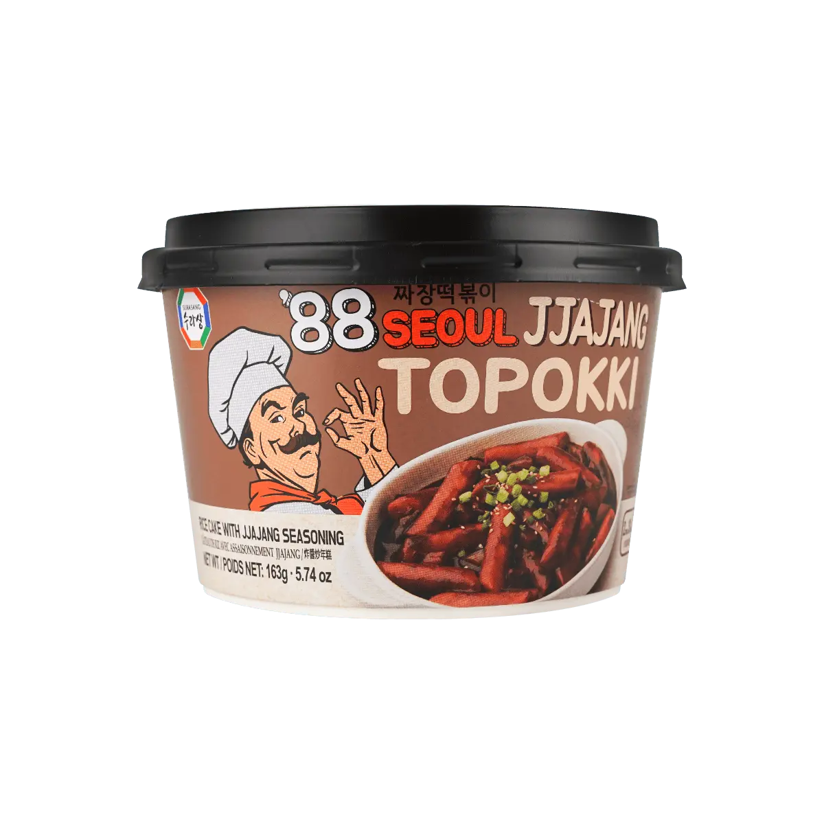 SURASANG Korean Tteokbokki, Jjajang Flavor Instant Rice Cakes, 163g - Authentic Seoul Street Food Snack