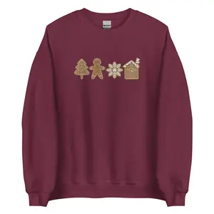 Gingerbread Christmas Embroidered Sweatshirt
