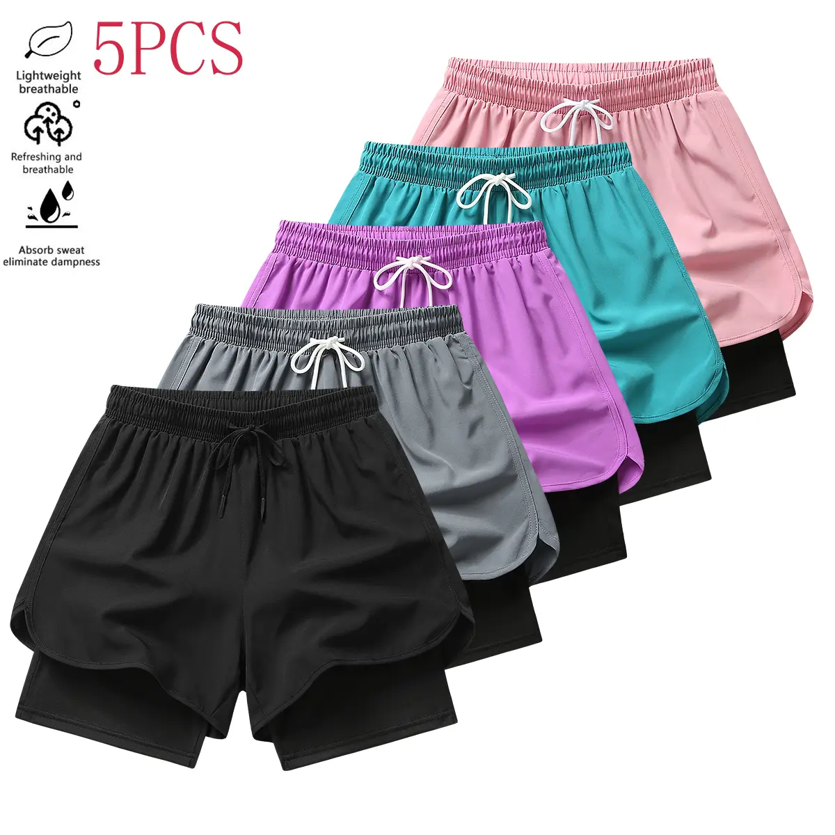 Black + Gray + Purple + Green + Pink