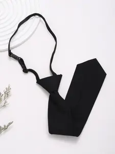 1 Piece Solid Color Tie, Adjustable Tied Neckwear Prom Necktie for Men Women, Business Formal Dress Shirt Accessory