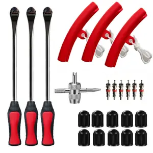 23-Piece Tire Changing Tool Set, Long Handle Car & Motorcycle Repair Kit, Emergency Tyre Removal Tools for Vehicles