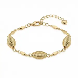 14K Gold Plated Women's Bracelet with Unique Design Heart Charm High-Quality Copper Material Anti-Allergic Colorfast Fashion Jewelry