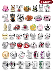 New Charm Beads Pendant, Diy Pendants, Octopus Cruise Ship Tour Bus Valentine's Day Birthday Gift Suitable for Lovers Couples Daily Wear Decoration and Heart Pendant DIY Jewelry Craft Material Art Charms