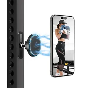 Magnetic Phone Holder for Gym【Strong Magnets】 Tripod Mount Ring Gym Magnetic Phone Holder Attach to Metal Surface, Gym Accessories for Mothers Gift Essentials for All Smartphones 4.7-7"