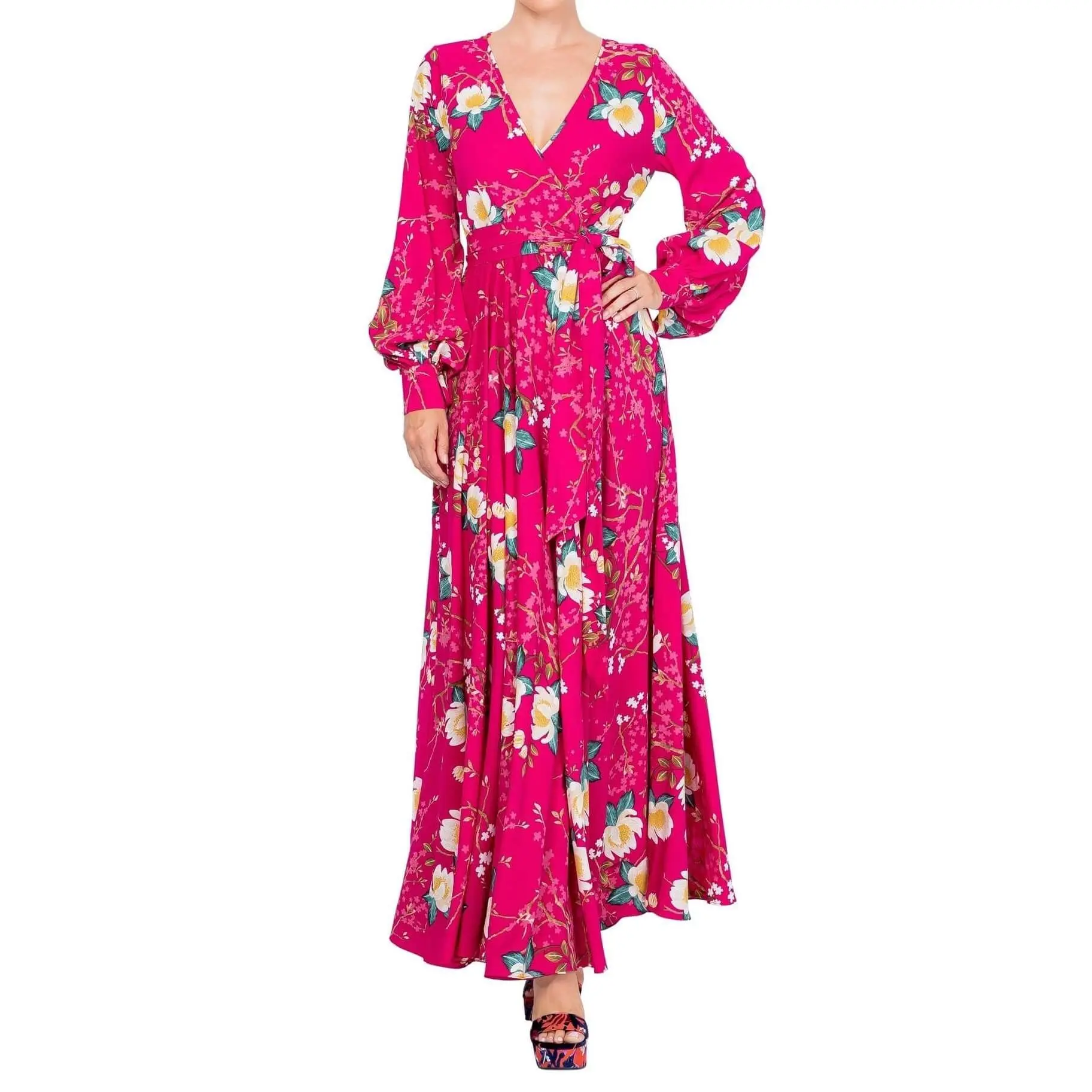 fate maxi dress Fate Tiered Maxi Dress with Tie Straps – Yellow Multi Floral Patchwork