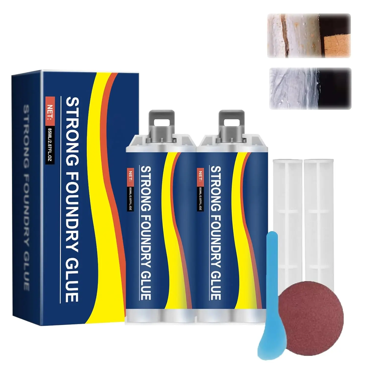 Foundry Glue, Repair Glue,High Temperature Resistant Repair, Glues Liquid Filler for Defects and Repairs(2Pcs-85ml)