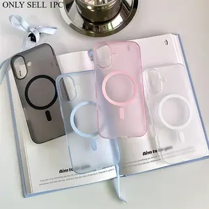 Phone Case - New Frosted Ultra-Thin Magnetic Smartphone Case for Iphone 17 16E 16 15 14 Plus 13 12 MINI 11 Pro Max, Magnetic Wireless Charging Hard PC Semitransparent Case - Gift for a friend or yourself