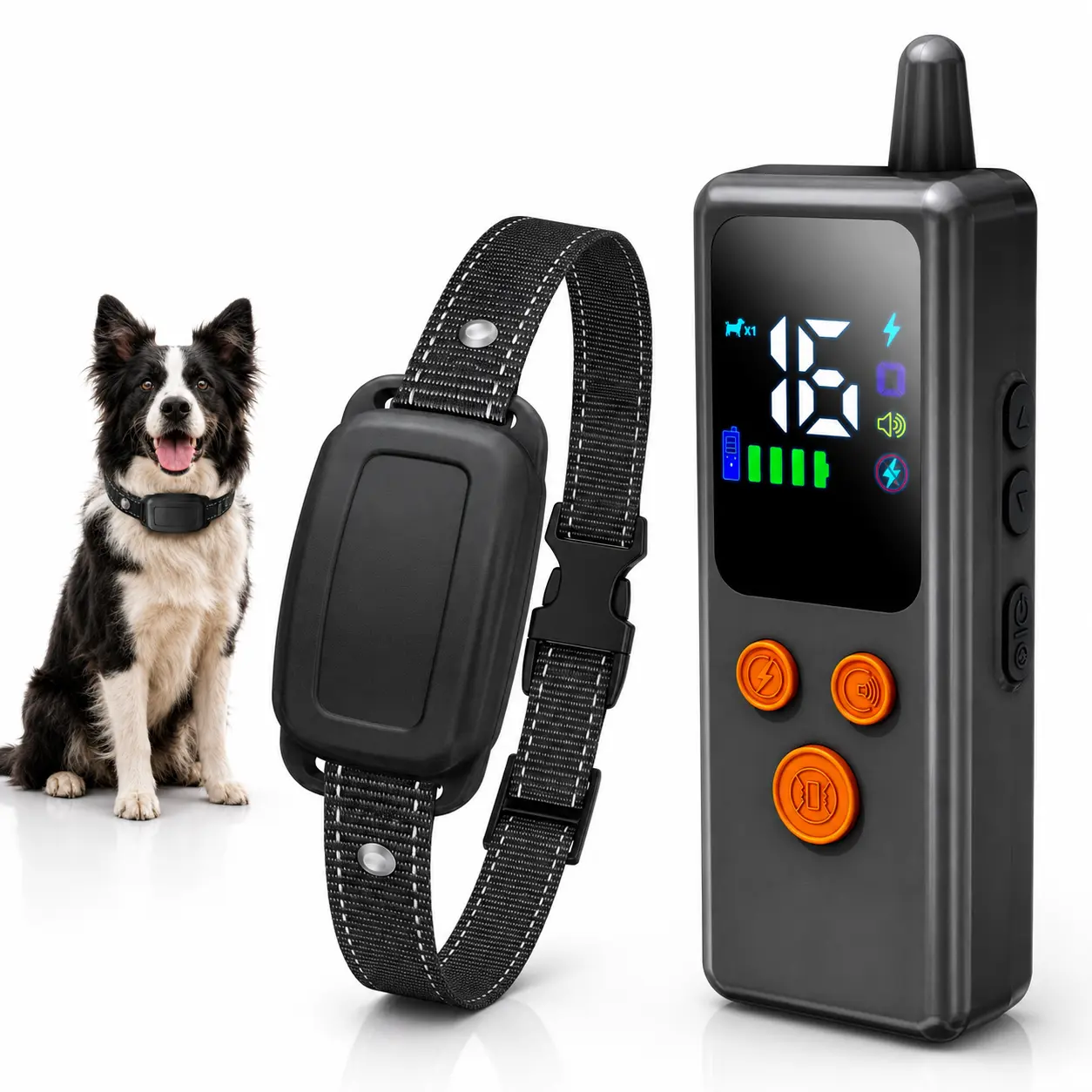 Dog Shock Collar with Remote, 5000FT Range IP67 Waterproof Rechargeable Training Collar for 10-120 lbs Small Medium Large Dogs, Beep, Vibration, Safe Shock and No-Shock Modes