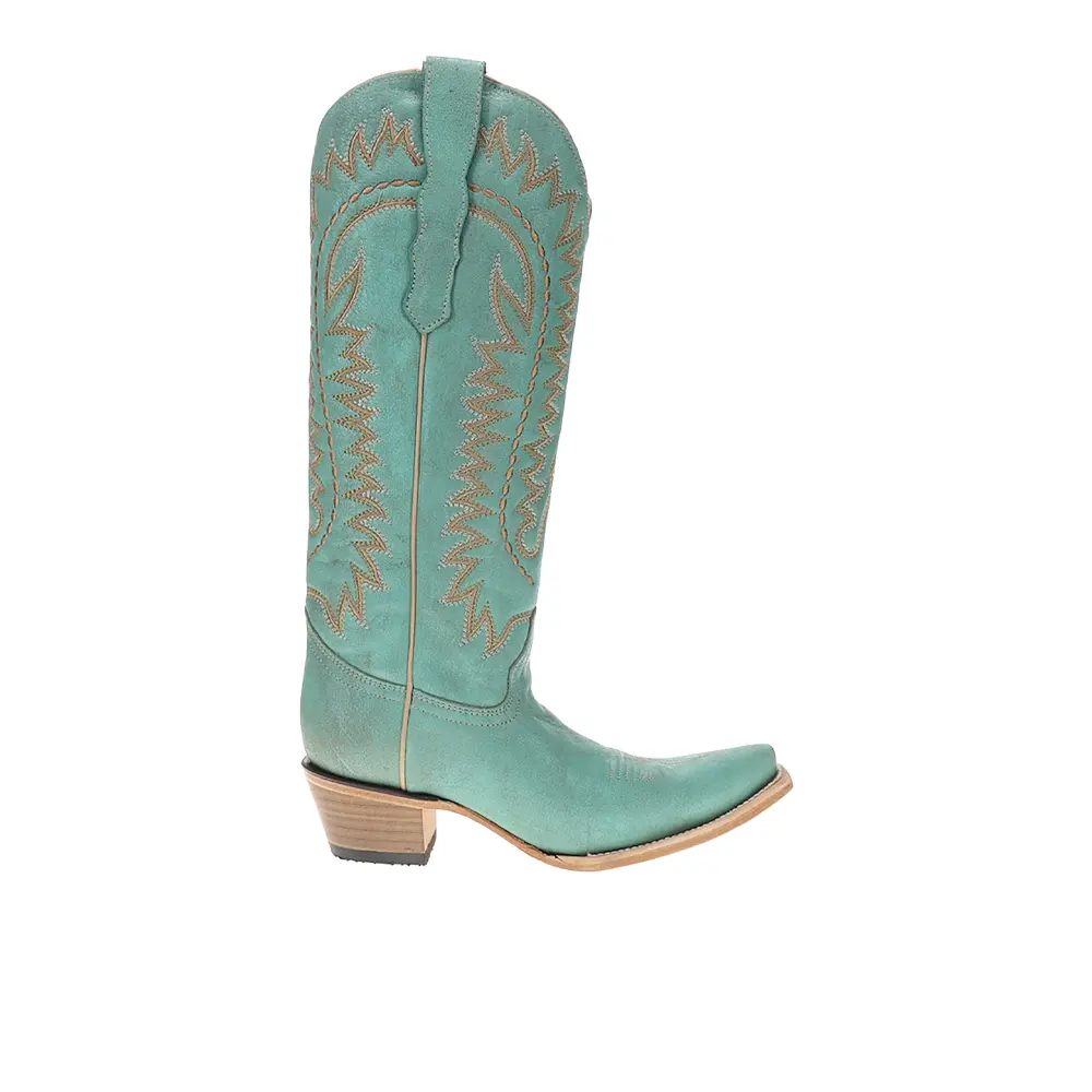 Corral Womens Embroidered Pull On Snip Toe  Casual Boots Mid Calf Mid Heel 2-3" - Green