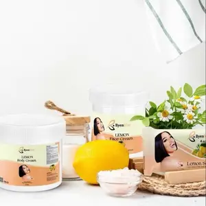 BYENBLAN Trio Lemon Body Care Set - Gentle Lemon Cleanser, Soap, Lightweight Moisturizing Moisturizer Cream for Daily Brightening, Smooth Radiant Skin, Discoloration Correction & Moisture Retention