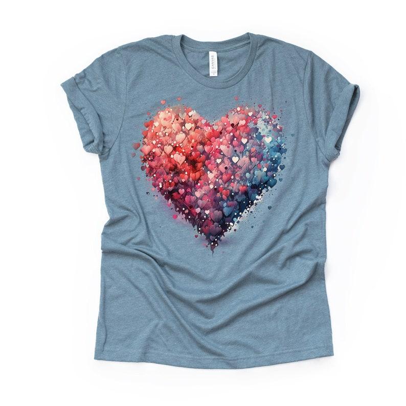 Bella Canvas Heart T-Shirt, Watercolor Heart Valentine's Day Tee - Unisex Bella Canvas Shirt