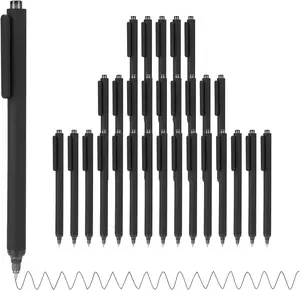 30-Pack Black Ballpoint Pens (1.0mm Medium Point) - Smooth Writing No-Smear Click-Type Bulk Pens