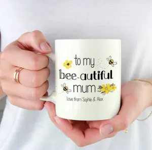Personalised mum mug with children names / To my bee-autiful mum / Cute Mother's Day Gift with names / Gift for mum / New mum gift