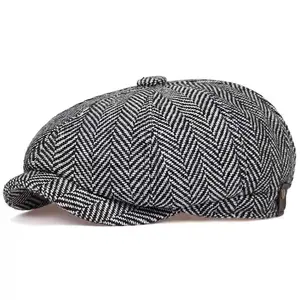 Tweed Gatsby Hat - Men's Newsboy Cap, Flat-Top Golf Cap, Unisex Style for Fathers & Women, One Piece Includes One Hat