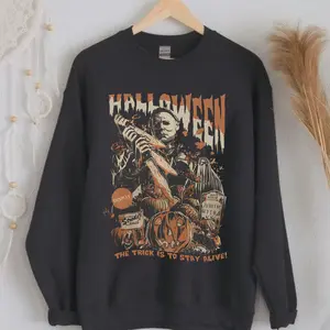 Vintage MMichaell Retro Myerss Halloween Sweatshirt, Thriller Friday the 13th Shirt Crewneck Casual Cotton Sweater, unisex sweatshirt, Menswear, Halloween Gift