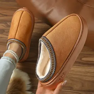 Cozy Plush Thick Sole Platform Slippers Soft Fuzzy Warm House Shoes Non Slip Height Boost Indoor Outdoor Winter Slippers BlackFriday Chrismas Gifts