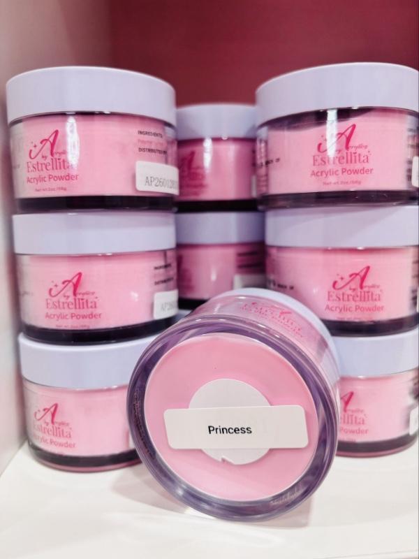 Acrylicsbyestrellita-Princess Acrylic Powder (2oz ) tono rosa pastel